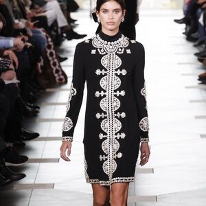 Tory Burch Sylvia Embellished Crepe Mini Dress Black Dress $1298